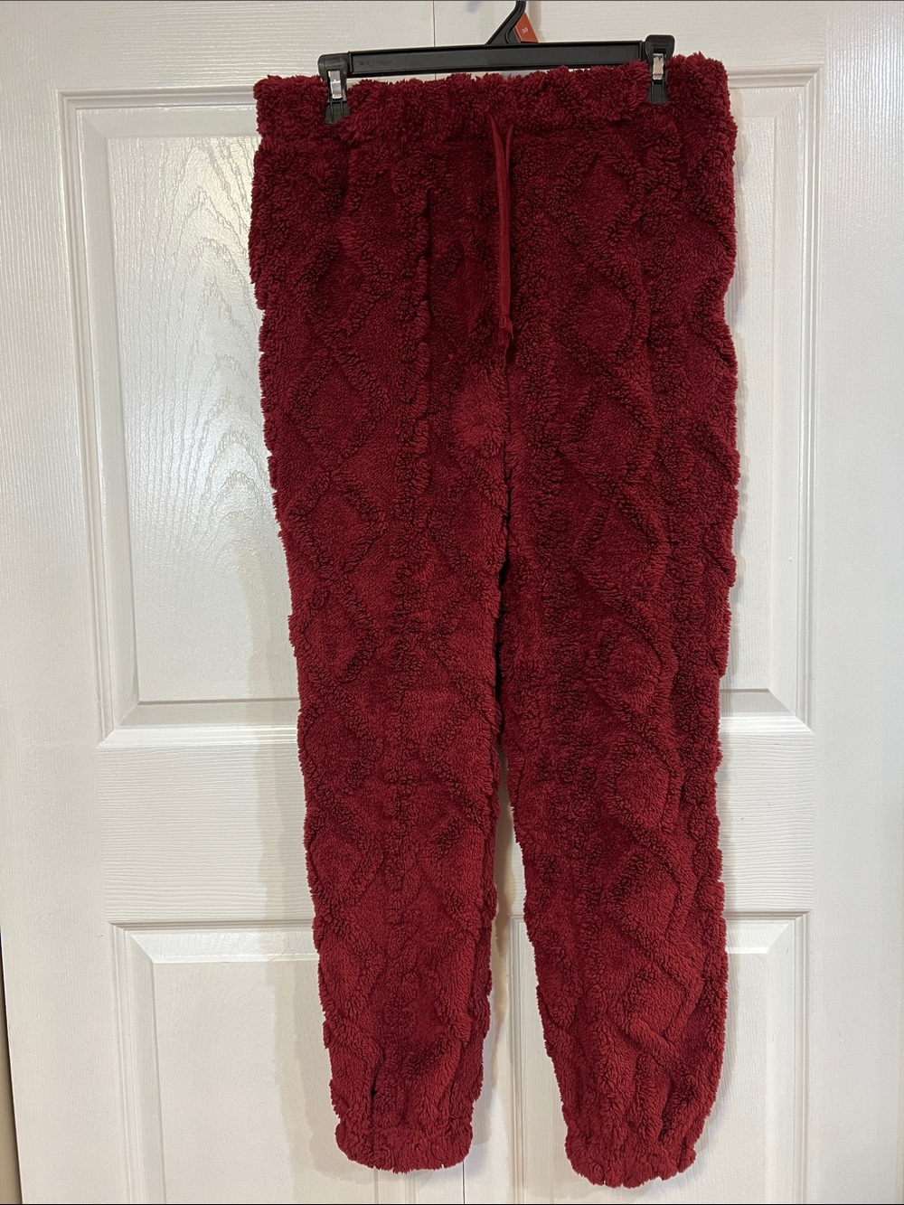 No Boundaries Plush Jogger Pants - Wine Red